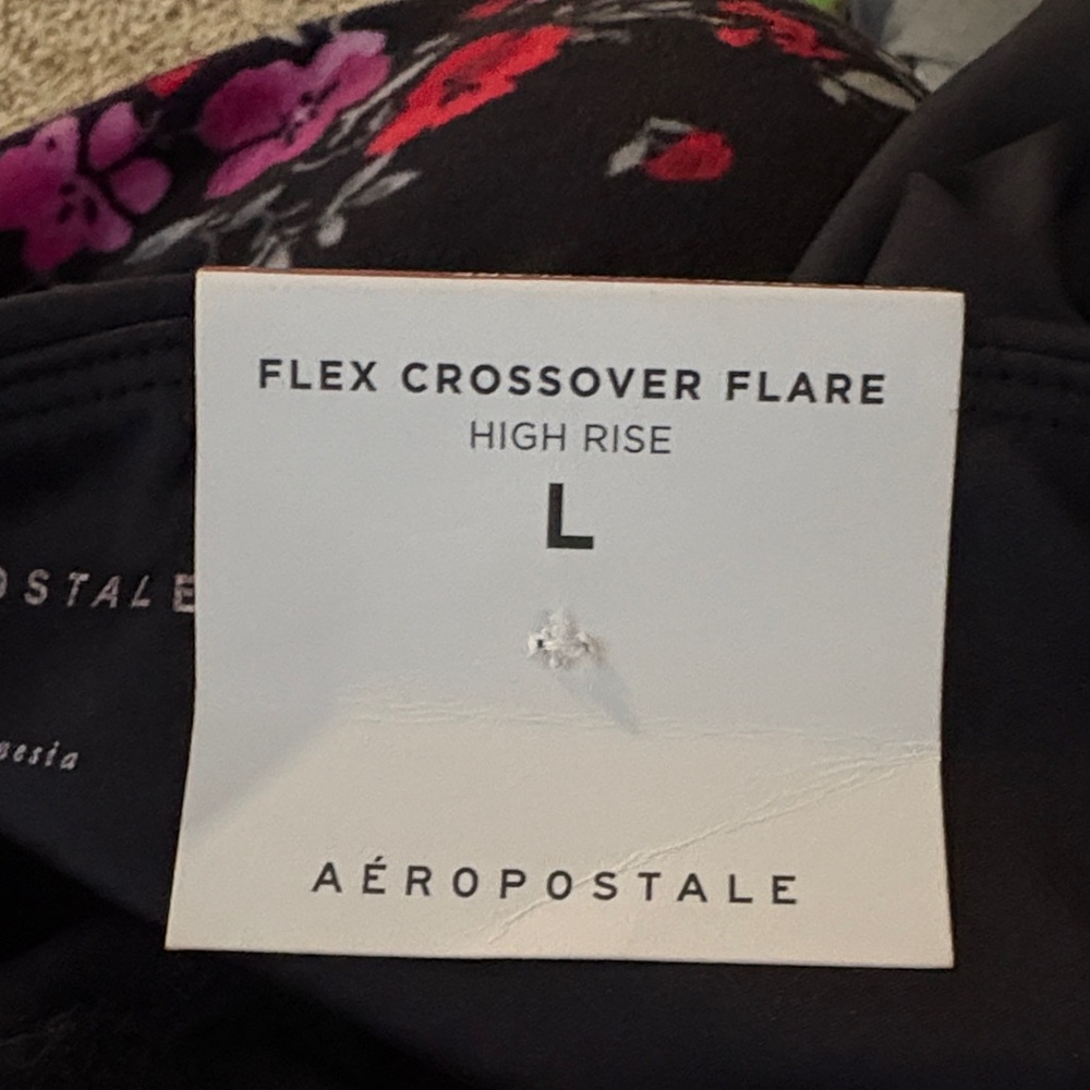 Aeropostale Black Crossover Flare Pants